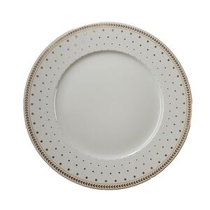 Laura Biagiotti Collezione Casa‎ "Paolina" Fine China Plate Gold Dots Leaf White